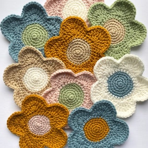 Crochet Flower Coasters | Handmade Coasters | Flower Coasters | Daisy Coasters