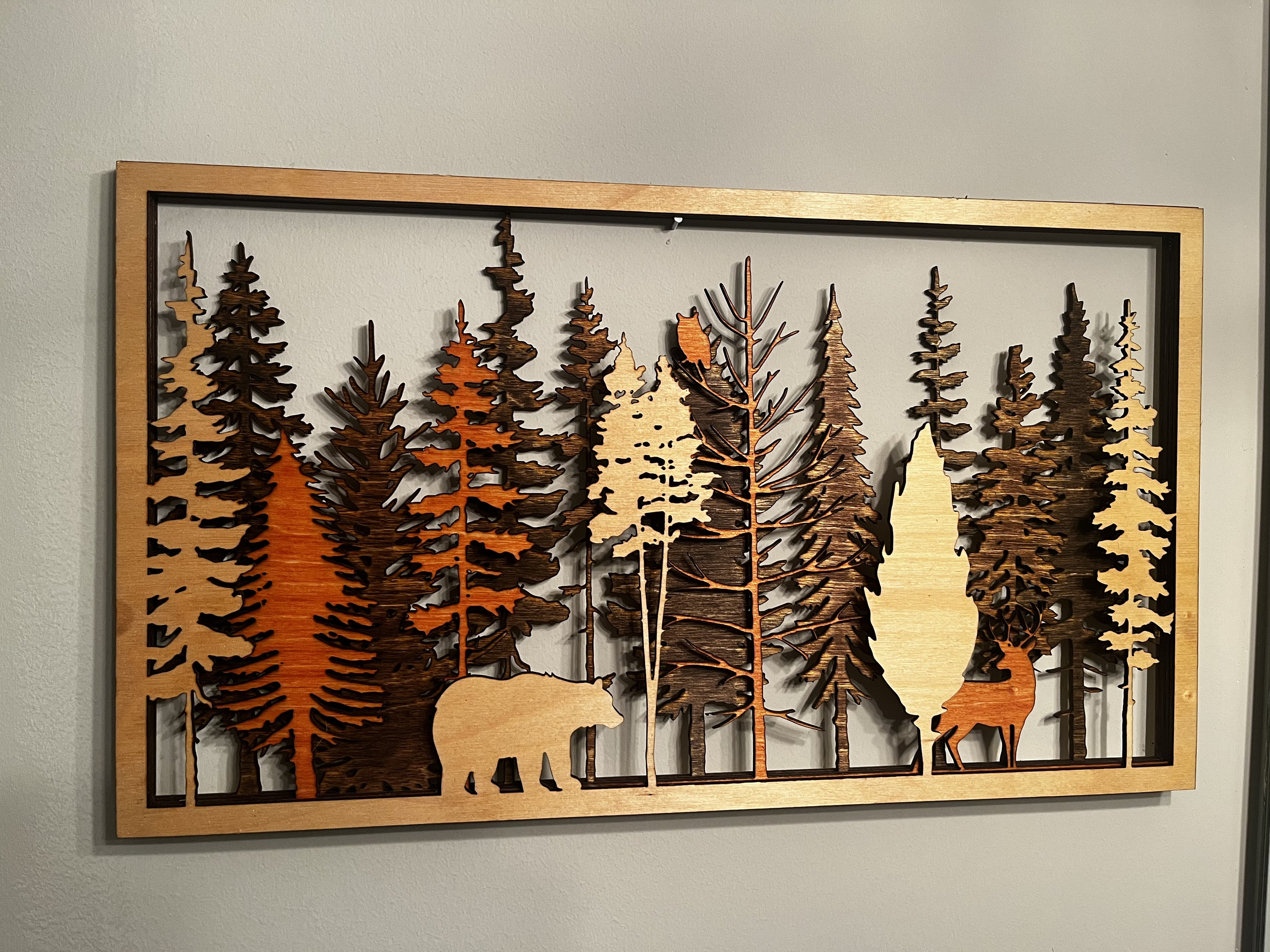 Layered Forest Design for Laser Cutting 2 Separate Designs 4 - Etsy