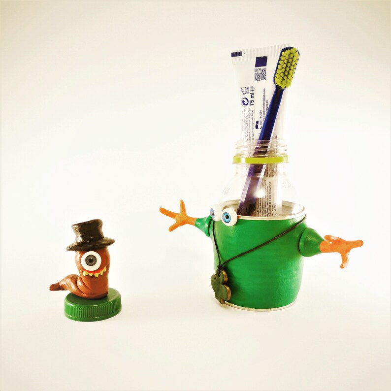 Clay Monsters Bottle Head Limbs Recycled Corn Can Small