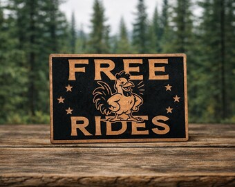 Patch Free Rides en similicuir gravé au laser activé par la chaleur