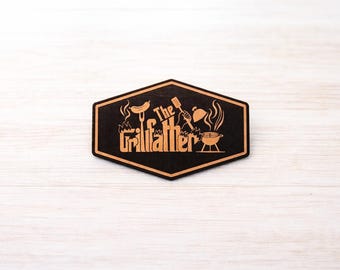 Grillfather Leatherette Heat Press Patch Gift for Dad