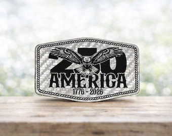 USA 250 Year Anniversary Leather Hexagon Hat Patch  – Limited Edition