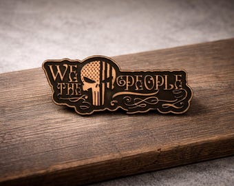 We the People Script Punisher Leatherette Heat Press Patch