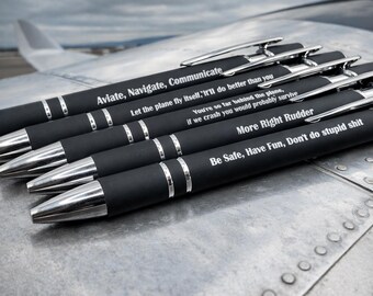 Aviation Gifts for Pilots & Flight Instructors Premium Soft Touch Pens with Stylus