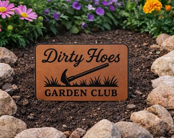 Patch pour chapeau en similicuir avec presse à chaud Garden Club Dirty Hoes