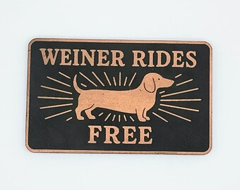 Écusson pour chapeau en similicuir avec presse à chaud Weiner Rides