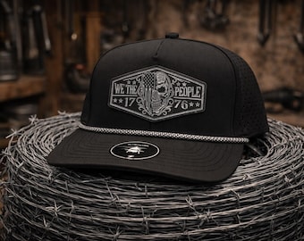 We The People 1776 Skull Custom Trucker Hat Zapped Blackhawk 5 Panel