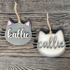 Ornamento de gato SVG, arquivo de ornamento Glowforge, arquivo de ornamento de animal de estimação, SVG pronto para laser
