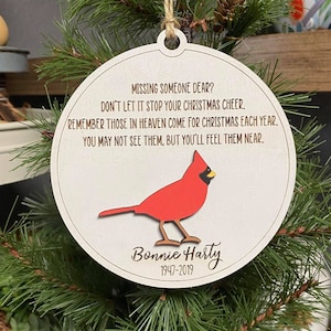 Glowforge Ornament File, Cardinal Bird Memorial Ornament File, Laser Ready SVG
