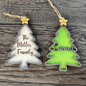 Christmas Tree Ornament SVG, Glowforge File, Stocking Tag, Laser Ready SVG