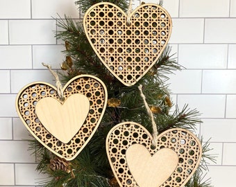 Valentine's Day Tag SVG, Rattan Pattern File, Laser Cut File, Glowforge File, Gift Tag File, Ornament File