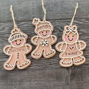 Enfeite de Natal SVG, Arquivo Glowforge, Arquivo de Enfeite de Biscoito de Gengibre, SVG de Natal