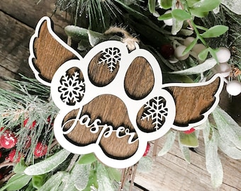 Memorial Paw Print Laser SVG File, Ornament Digital Download, Glowforge, Laser Cut File, Ornament SVG, Pet Memorial SVG, 4 Styles