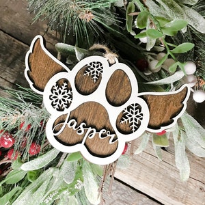 Memorial Paw Print laser SVG-bestand, ornament digitale download, Glowforge, lasergesneden bestand, ornament SVG, huisdier Memorial SVG, 4 stijlen