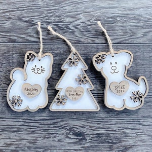 Pet Christmas Ornament SVG, Glowforge Cut File, Dog Ornament File, Christmas SVG, Laser Ready