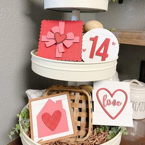 Valentine&#39;s Day Tiered Tray File, Glowforge Files, Laser Ready, SVG File, Valentines SVG File