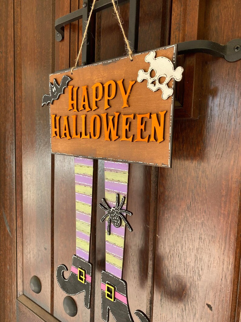 Laser Door Hanger File Happy Halloween SVG Glowforge File | Etsy