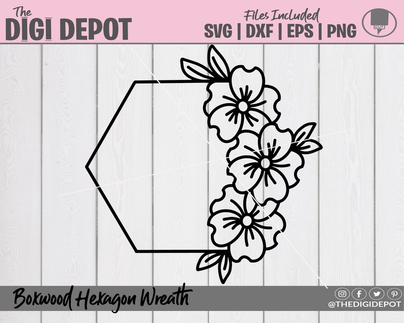 Download Flower Hexagon Frame SVG Floral SVG Flower SVG Flower | Etsy
