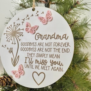 Memorial Christmas Ornament SVG, Goodbyes are Not Forever Laser Ready-bestand, Keepsake Ornament Cut-bestand Moederdag Memorial-bestand