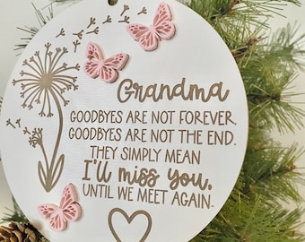 Memorial Christmas Ornament SVG, Goodbyes are Not Forever Laser Ready File, Keepsake Ornament Cut File Mothers Day Memorial File