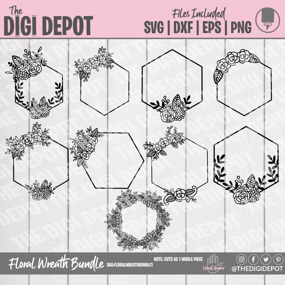 Download Wreath Svg Bundle Flower Wreath Svg Flower Frame Svg Etsy