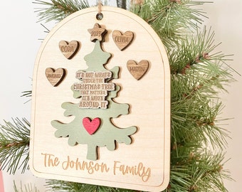 Family Christmas Ornament SVG Laser File, 2-8 Family Members