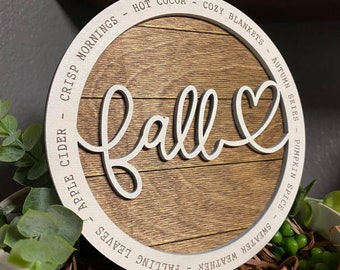 Palabras de otoño SVG, archivo Glowforge, archivo compatible con láser, bandeja escalonada de otoño SVG