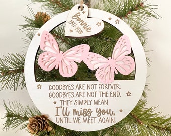 Mother’s Day Memorial Ornament SVG, Goodbyes are Not Forever Laser File, Memorial Gift Laser Cut File Lightburn and Glowforge Tested