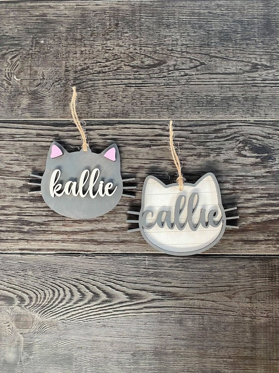 Cat Ornament SVG, Glowforge Ornament File, Pet Ornament File, Laser Ready SVG