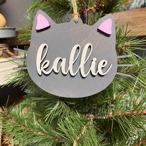 Cat Ornament SVG, Glowforge Ornament File, Pet Ornament File, Laser Ready SVG image 2