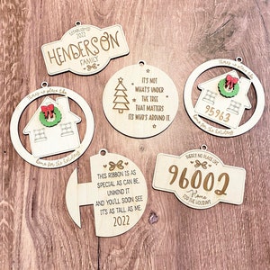 Christmas Ornament SVG Bundle, Glowforge File, 5 Ornament Styles SVG, Laser Ready Ornament Files