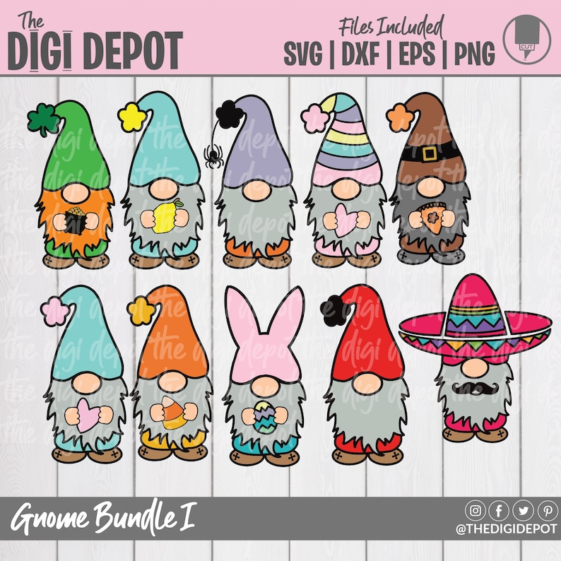 Gnome SVG Bundle Gnome SVG Gnome Cutfiles Valentines Day - Etsy