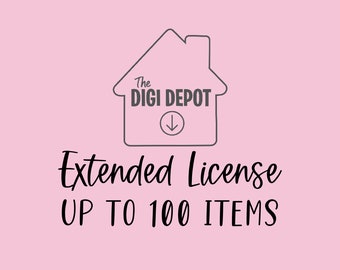 Extended License up to 100 Items (1 Listing/Design)