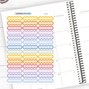 Scallop Planner Labels - Functional Planner Stickers - LB-23