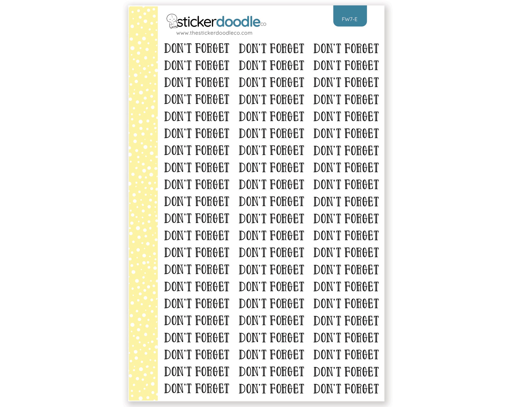 Don T Forget Script Planner Stickers Font Choices A F Fw7 Etsy Don T Forget Script Planner Stickers Font Choices A F Fw7 Etsy