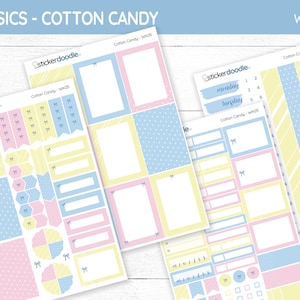 Weekly Planner Kit Stickers, Complete planner kit in Cotton Candy colours, Weekly Spread Stickers || WK05