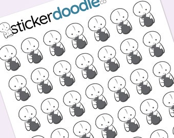 Trash/Garbage Doodle Planner Sticker Icons, Track Trash days, Hand Drawn Stickers, Perfect for Planners, Bullet Journals, and Agendas, 043