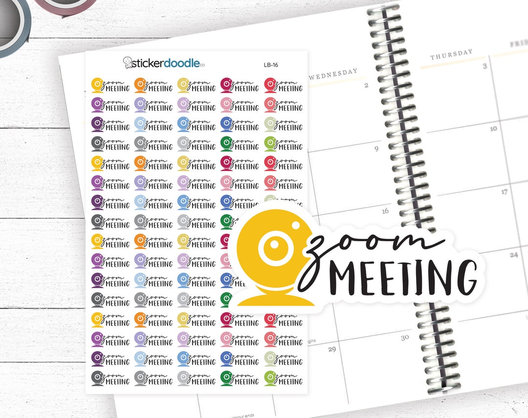 Zoom Meeting Planner Script Stickers Planner, Notebook and Journaling