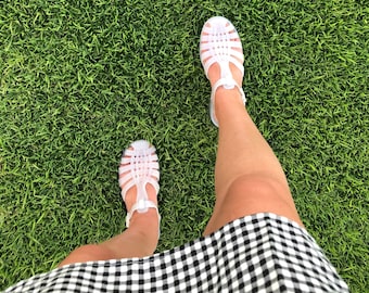 Original French Jelly Shoes - Transparent White Jelly Sandals **Please note, this colour is slightly transparent - see all photos**