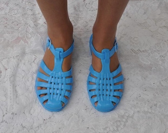 Original French Jelly Shoes - Turquoise Blue Jelly Sandals