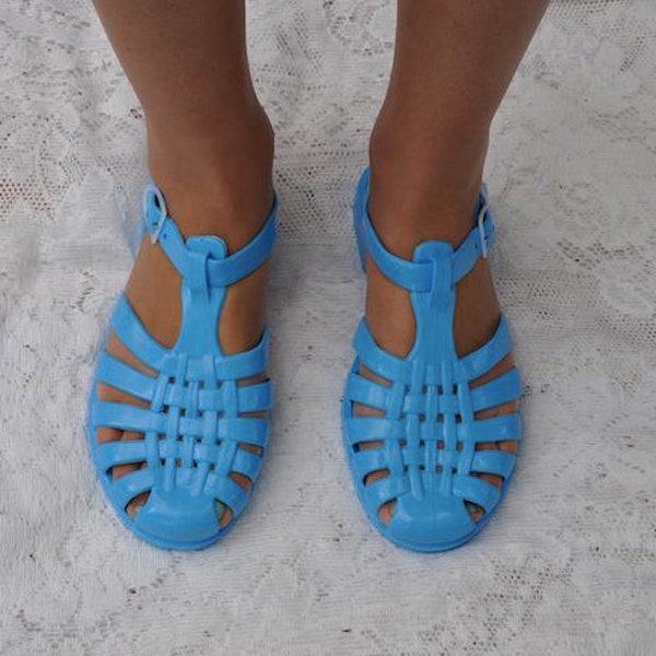 Original French Jelly Shoes - Turquoise Blue Jelly Sandals