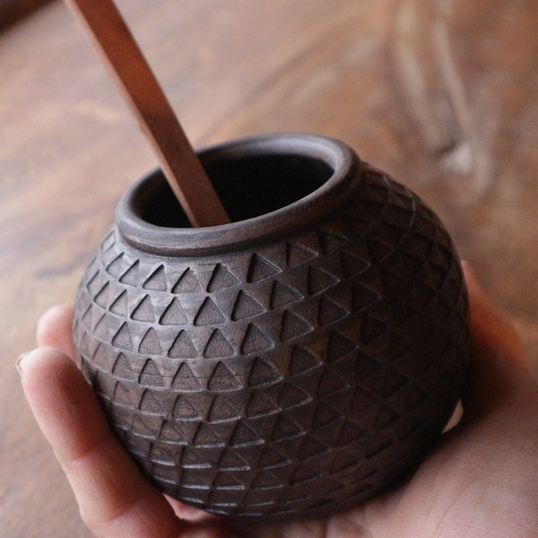 Handmade Mate gourd, Yerba Mate mug, Handmade Ceramic Gourd for Yerba Mate