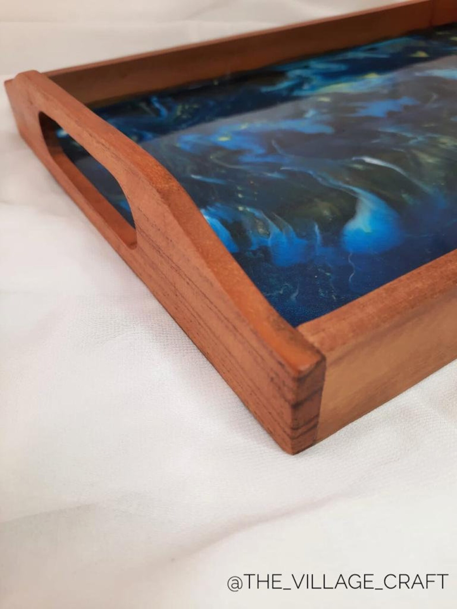 Epoxy resin tray serving tray teak wood rectangular Etsy