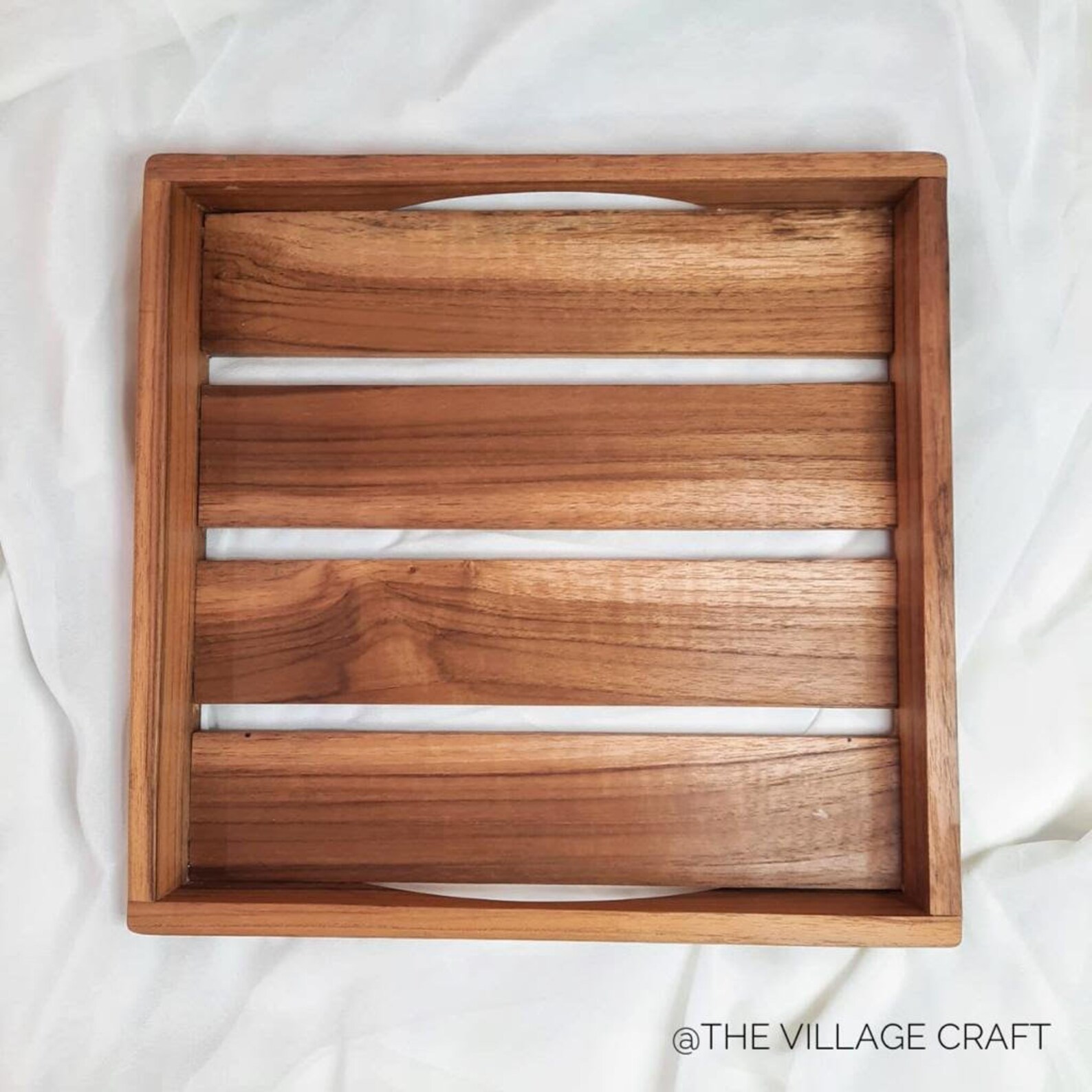 Bandeja cuadrada de madera hecha a mano madera de teca | Etsy