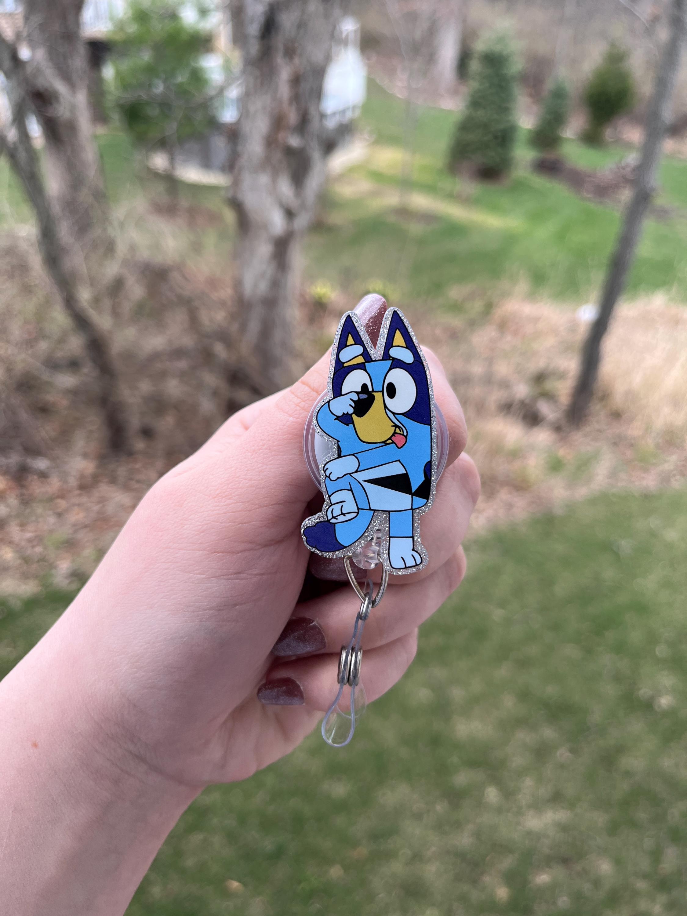 Blue Dog Reel Badge Reels Nurse Teacher Doctor Medical Gift Stocking Stuffer Hospital Gifts Reel Mental Health Kids TV PEDS