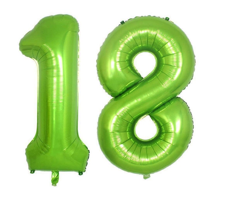 40 Metallic Lime Green Balloon Number CHOOSE YOUR NUMBER | Etsy