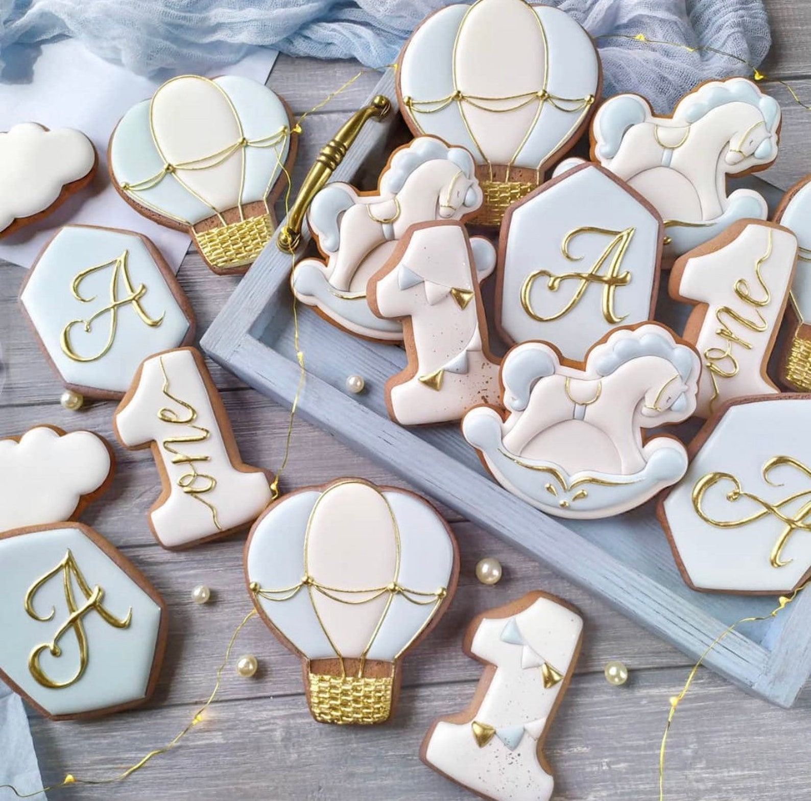 12pcs Decorated Sugar Cookies First Birthday Cookies Baby Boy Etsy