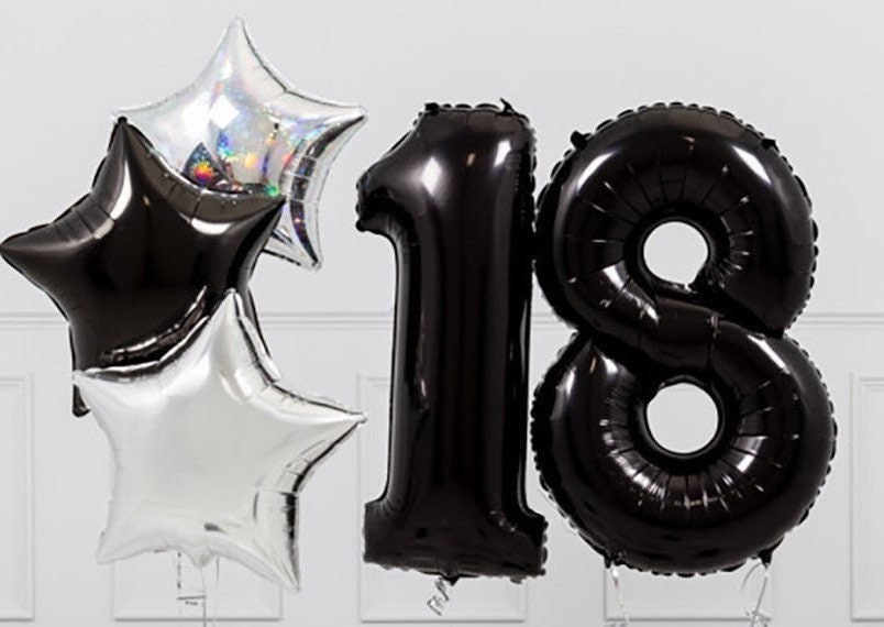 32 Number 18 Black Balloons Black Giant Balloons Birthday | Etsy