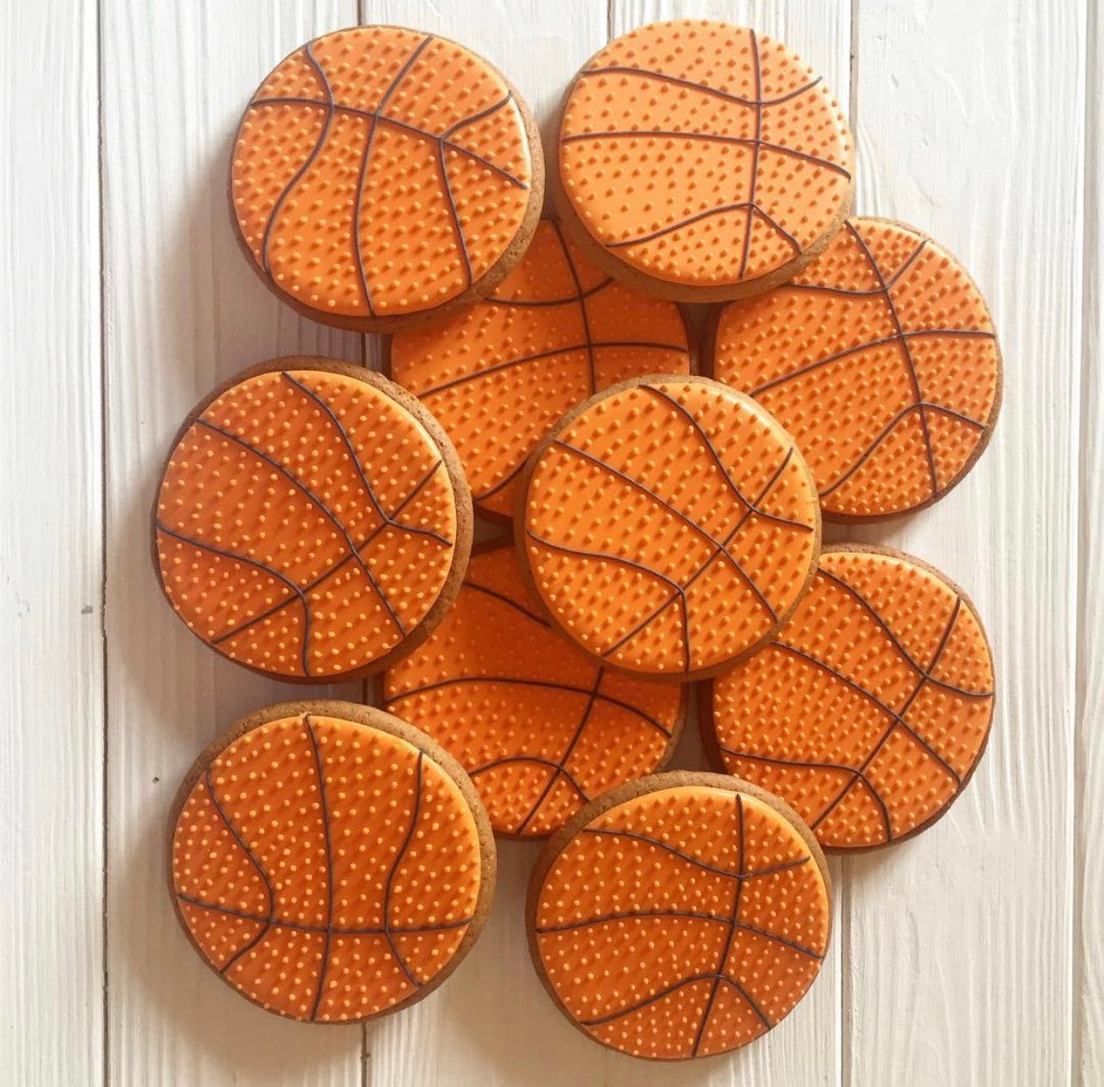 12pcs Decorated Sugar Cookies Basketball Themed Party Birthday Etsy