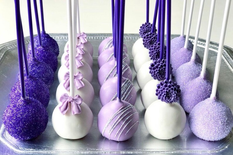 15 Cake Pops Purple Cake Pops Birthday Cake Pops Party Favors image 0